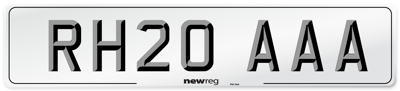 RH20 AAA Number Plate from New Reg